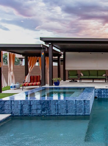 Luxury Backyard Pool and Spa with Pergola in Arizona