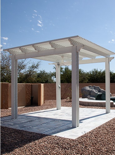 Custom Backyard Pergola with Paver Base in Arizona