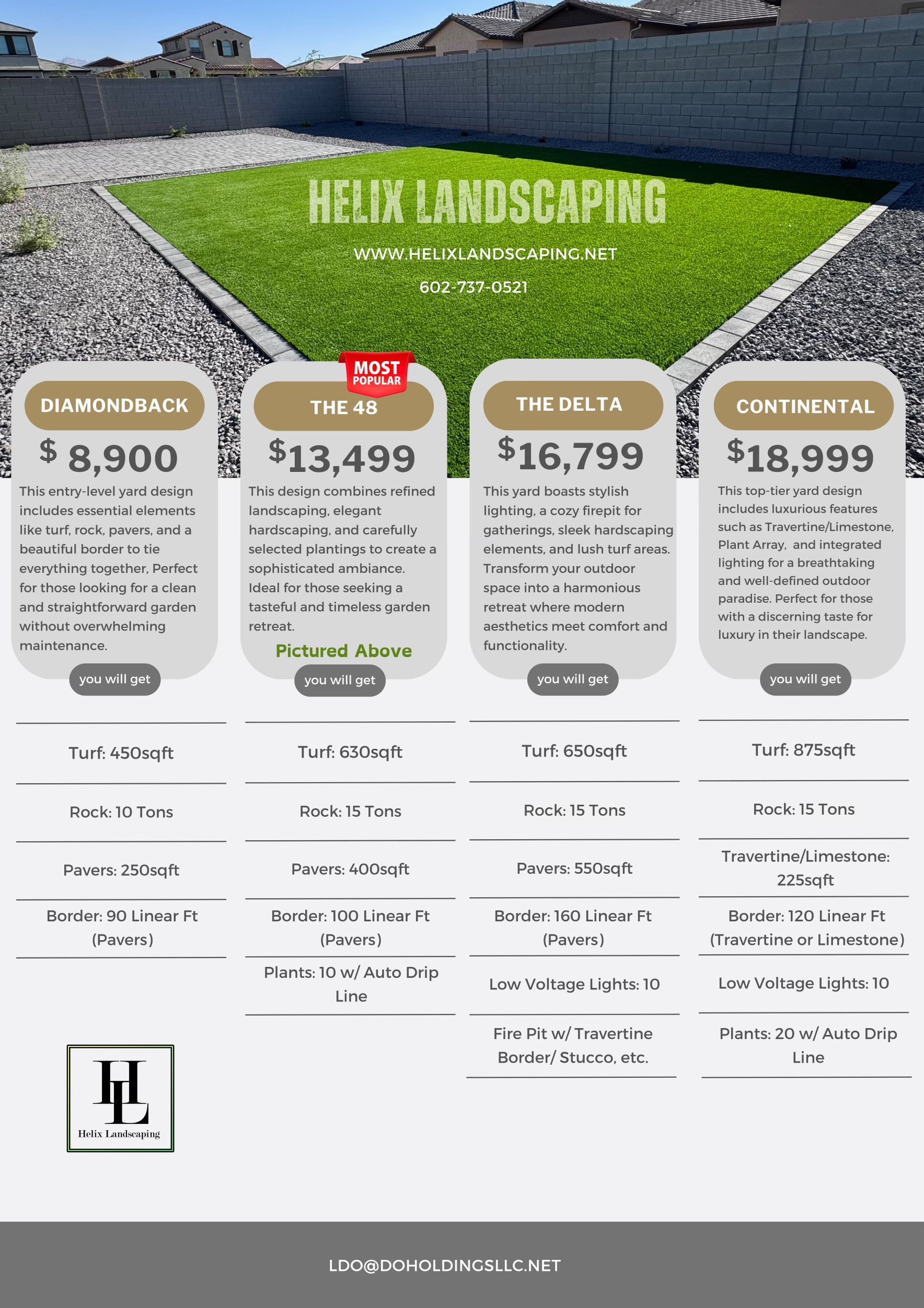 Backyard Packages Including Rocks, Turf, Pavers, and More