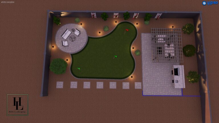 3D landscape design plan for a Mesa backyard