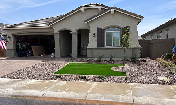 Landscape Remodel with Artificial Grass and Decorative Gravel